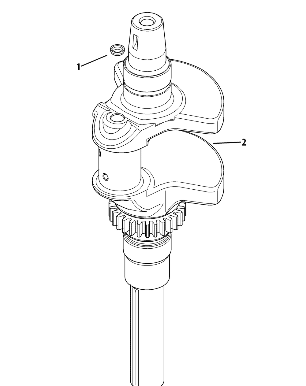 Kohler Sv720-3044 Crankshaft Diagram and Parts List for Z-FORCE54 (17BF3AGX-17BF3AGX010)(2011 & Before) Cub Cadet Lawn Tractor